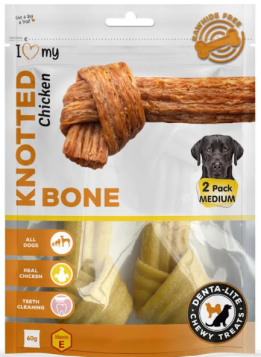 I Love My Pet - Knotted Chicken Bone - Pack of 2 - 60G