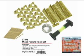 Brass Picture Hook Set - 18 Piece