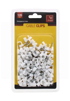 CABLE CLIPS WHITE 6MM 120 PCS