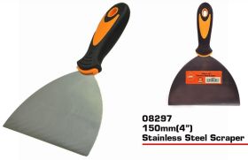 JAK Stainless Steel Scraper with Rubber Grip - 4"