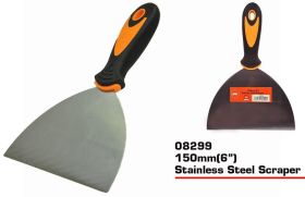 JAK Stainless Steel Scraper with Rubber Grip - 6"