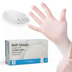 RAP Clear Vinyl Gloves - Small - Pack of 100