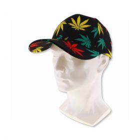 BLACK RASTA BASEBALL LEAF CAP 