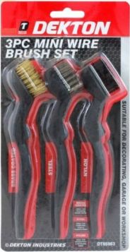 Dekton Heavy Duty Mini Brush Set - Assorted Brush - Pack of 3