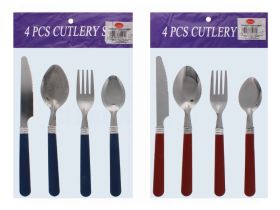 PLASTIC CUTLERY SET 4PC ASSORTED