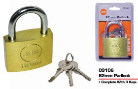 JAK Brass Padlock with 3 Keys - 62mm
