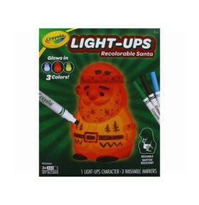 Crayola Recolourable Light Up Santa with 3 Washable Markers