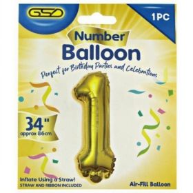 GSD Gold Foil Balloon - 34" - Number 1
