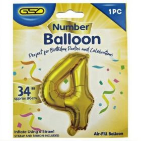 GSD Gold Foil Balloon - 34" - Number 4