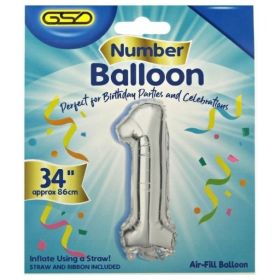 GSD Silver Foil Balloon - 34" - Number 1