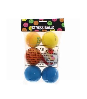STRESS BALLS ASSORTED COLOURS PACK OF 6