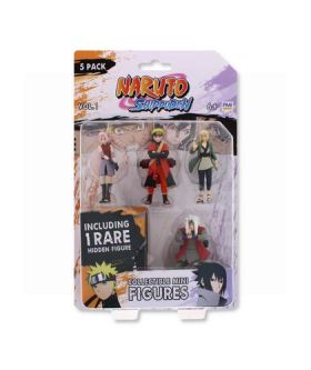 Naruto Shippuden S1 Figures - Pack of 5 Assorted Characters - 1 Rare Character Included