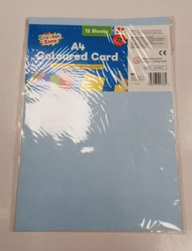 Creator Zone A4 Coloured Cards - Assorted Colours - Pack of 12 Sheets