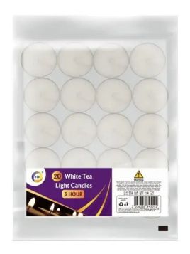DID White Tealight Candles - Pack of 20