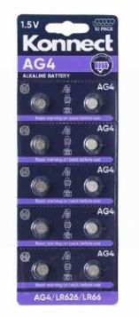 Konnect AG4 Alkaline Button Battery - 1.5V - Pack of 10