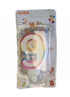 Celebrations Birthday Candle - Age Nine - 9cm