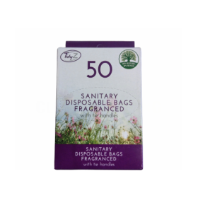 Tidyz Fragranced Sanitary Disposable Bags with Tie Handle - 18.5 x 26.5cm - Pack of 50 Bags