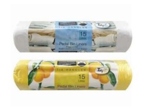 Fragranced Swing Bin Liners With Tie Handles - Fresh Linen And Citrus Lemon - Pack Of 15
