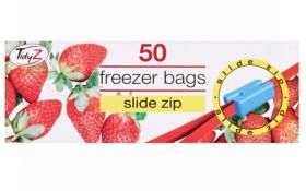 Tidyz Freezer Bags with Slide Zip - 22 x 22cm approx. - Pack Of 50