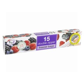 TidyZ Double Zipper Freezer Bags - Pack of 15