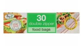 TidyZ Double Zipper Food Bags - Pack of 30