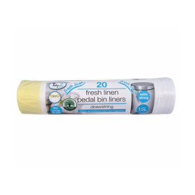 TidyZ Extra Strong Fresh Linen Pedal Bin Liners - 15L - Pack of 20