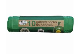 Tidyz Garden Sacks With Tie Handles - Green - Pack Of 10 - 50L - 89 x 120cm