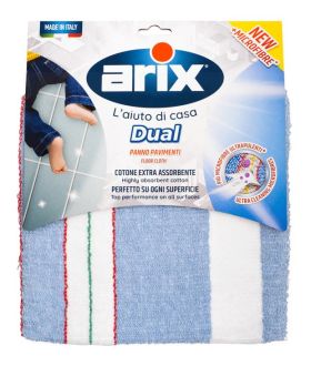 Arix Highly Absorbent Dual Floor Cloth - White/Blue - 62 x 50cm 