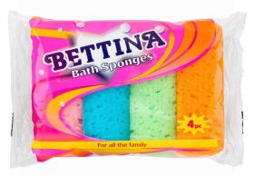Bettina Bath Sponges - Assorted Colours - Pack of 4