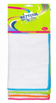 Bettina Microfibre Dish Cloth - White - Pack Of 4