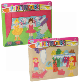 A TO Z MYO GIRLS FELT PICTURE - MEDIUM - ASSORTED DESIGNS - 31 X 25CM