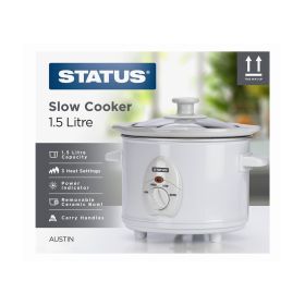 Status Austin - Round Slow Cooker - White - 1.5L 