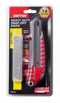 Dekton Heavy Duty Snap-Off Knife with 10 Extra Strong Steel Blade