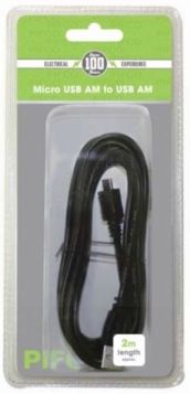 PIFCO AM-MICRO USB CABLE - 2 METRES - BLACK