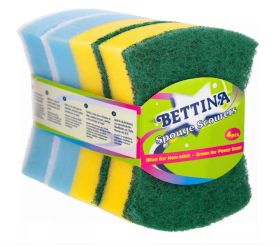 Bettina Sponge Scourers - Assorted Scourers - Pack of 4