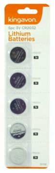Kingavon CR2032 3V Lithium Batteries - Pack of 5