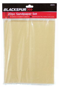 Blackspur Sandpaper Set - Pack of 20