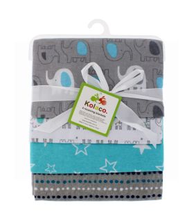 KOLACO BABY BLANKET ASSORTED DESIGN 4 PIECE