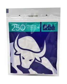 Bull Brand Ultra Slim Filter Tips - Menthol - Pack of 250