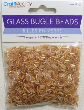 GLASS BUGLE BEADS GOLD NUGGET