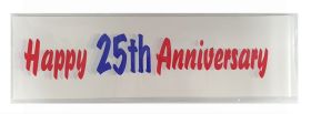 HAPPY 25TH ANNIVERSARY BANNER WHITE 18FT