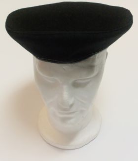 BLACK WOOL BERET HAT SIZE 57