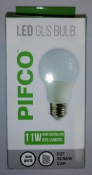Pifco LED GLS Bulb - E27 Screw Cap - Warm White - 11W - 935 Lumens