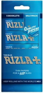 Rizla Ultra Thin Blue Regular Cigarette Paper - Pack of 5 Booklets