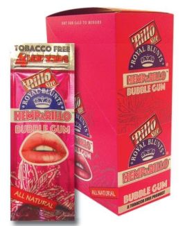 Hemp A Rillo Tobacco Free Royal Blunts - Pack of 15 - Bubblegum