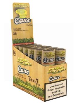 Cyclones Hemp Cones Extra Slow With Dank 7 Tip - Cane - 24 Hemp Cones & 24 Wooden Tips - 24 Per Box