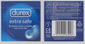 Durex Extra Safe Condoms - Pack Of 3 - 5% VAT - Exp: 06/26