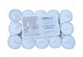 Opella Non-Fragranced Tea Lights / Candles - White - Pack Of 15