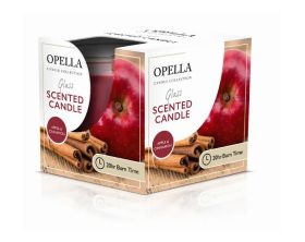 Opella Candle Collection - Scented Glass Candle - Apple & Cinnamon - 255g - 20hr Burn Time