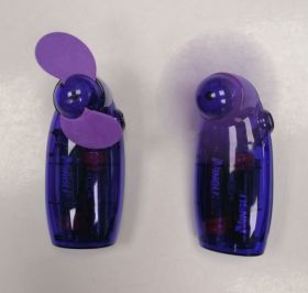 Handheld Fan with Batteries - Purple - 9.5 x 4.5 x 5.5cm